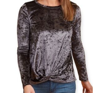 𝅺altar’d State Velvet Valley Top Long Sleeve Gray S